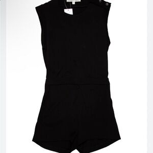 Veronica beard Black Sleeveless Romper with Button Shoulder Sz 12
